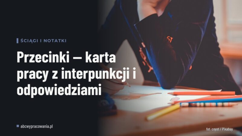 Przecinki — karta pracy z interpunkcji i odpowiedziami