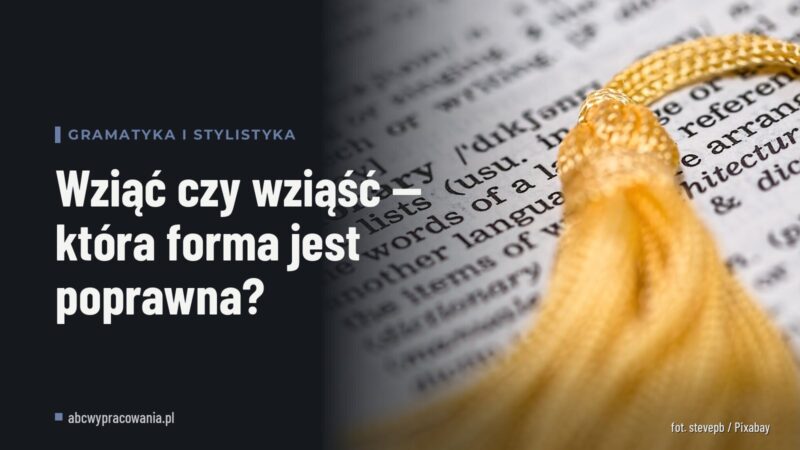 Wziąć czy wziąść — która forma jest poprawna?