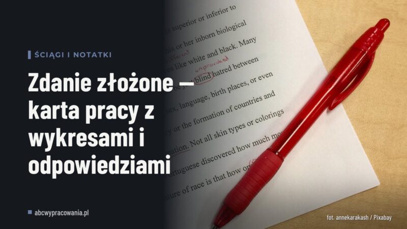 Zdanie złożone — karta pracy z wykresami i odpowiedziami